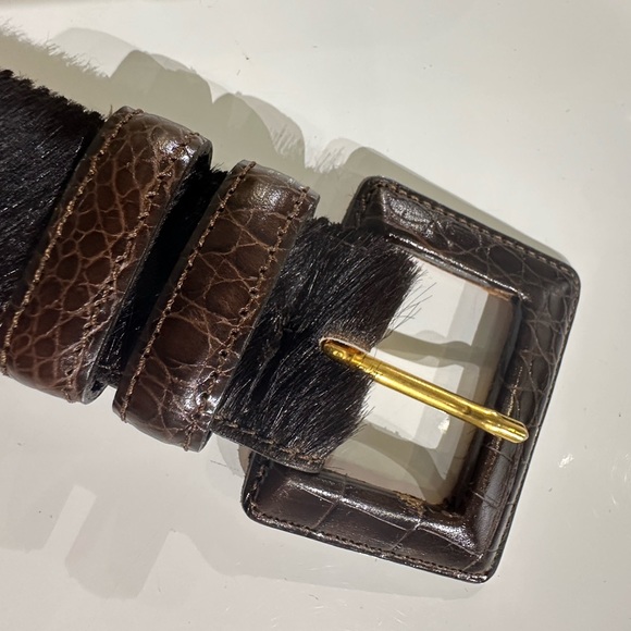 Annabella Brown Genuine Leather Cowhide Belt - Picture 2 of 5